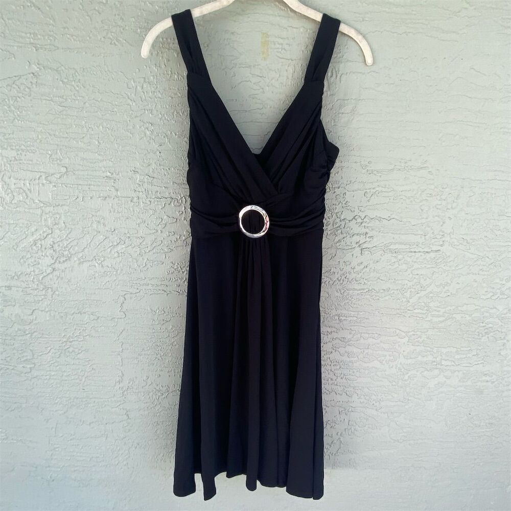 White House Black Market Women's Black A-Line Cocktail Dress Size 6